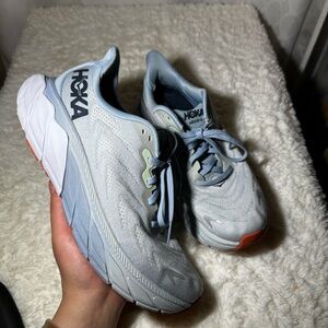 Hoka One One Women's Athletic Shoes - Light Gray and White